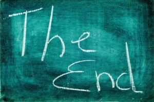 the end on chalkboard